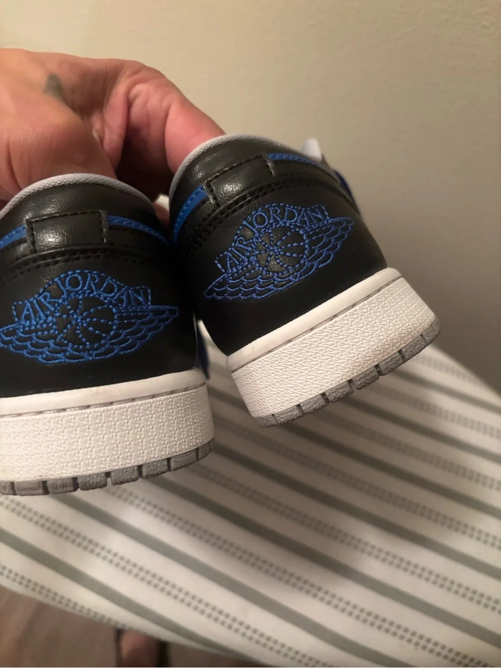 Air Jordan 1 Low Royal Blue Black White Men’s Size 9 Men's Black and Blue LowTop